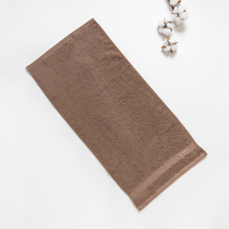 Organic平織毛巾圈洗臉巾(可可)
