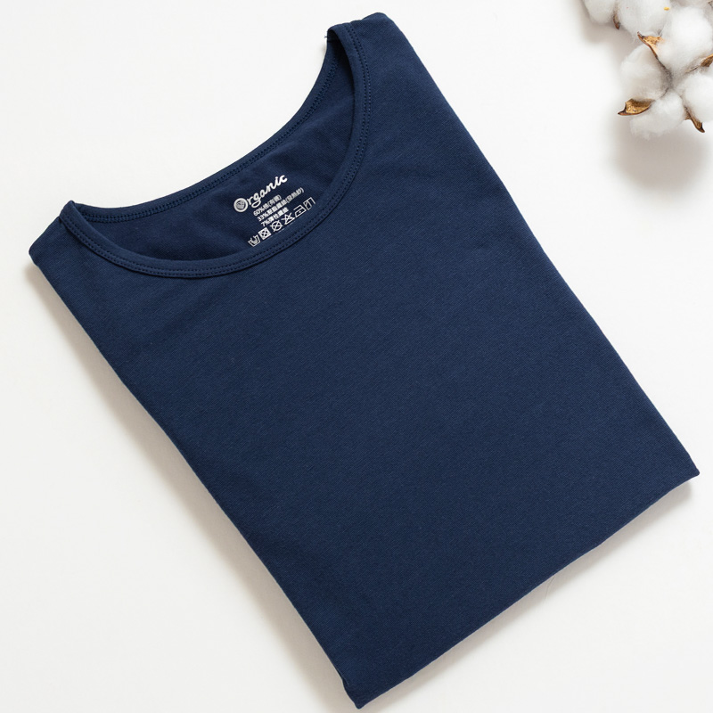 Organic女保暖圓領衫(靛藍色)