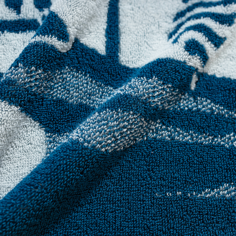 Organic有機棉洗臉巾(草原同樂)(藍綠/白)