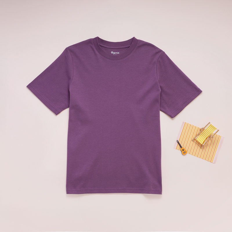 Organic經典圓短T恤(冰芋紫)