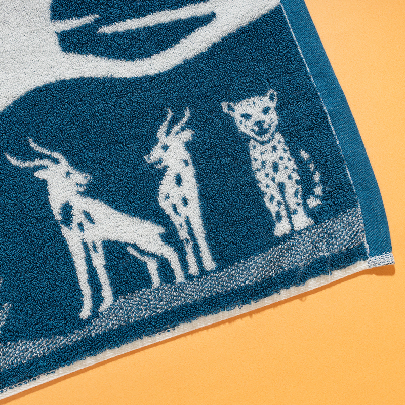 Organic有機棉運動巾-草原同樂(藍綠/白)