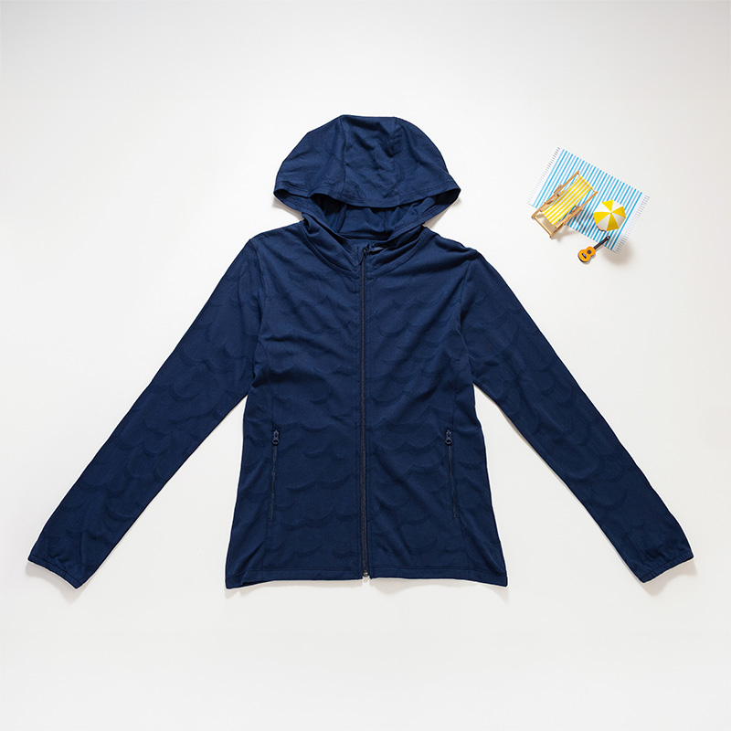 Organic涼感防曬外套(波浪紋)(海岸藍)