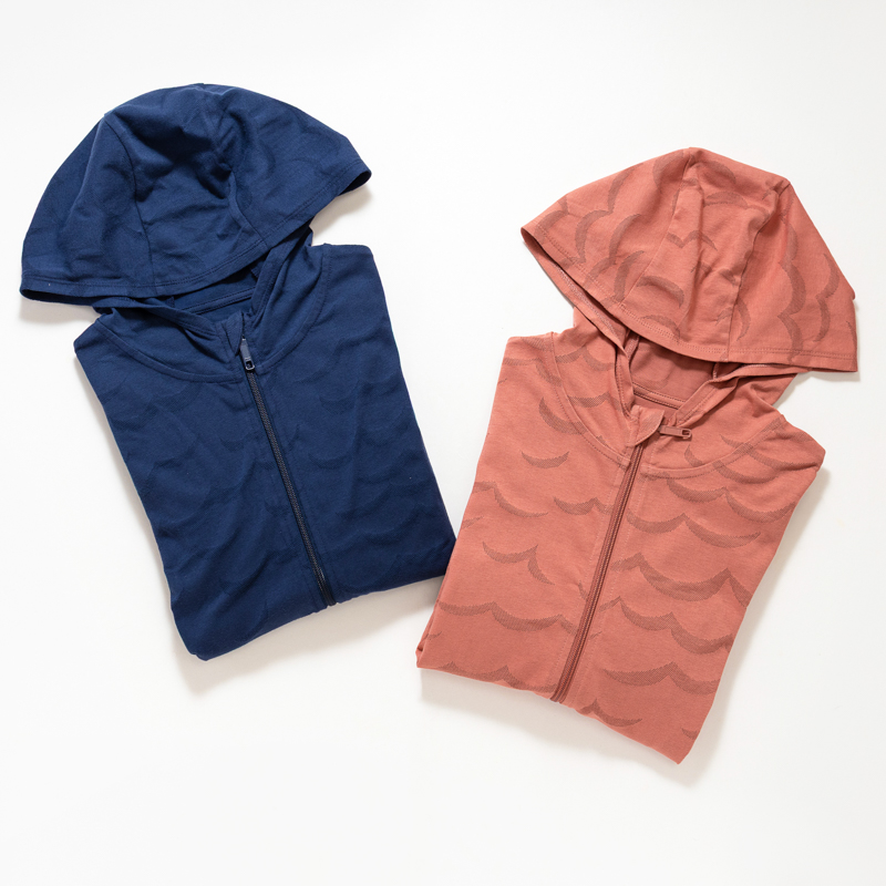 Organic涼感防曬外套(波浪紋)(海岸藍)