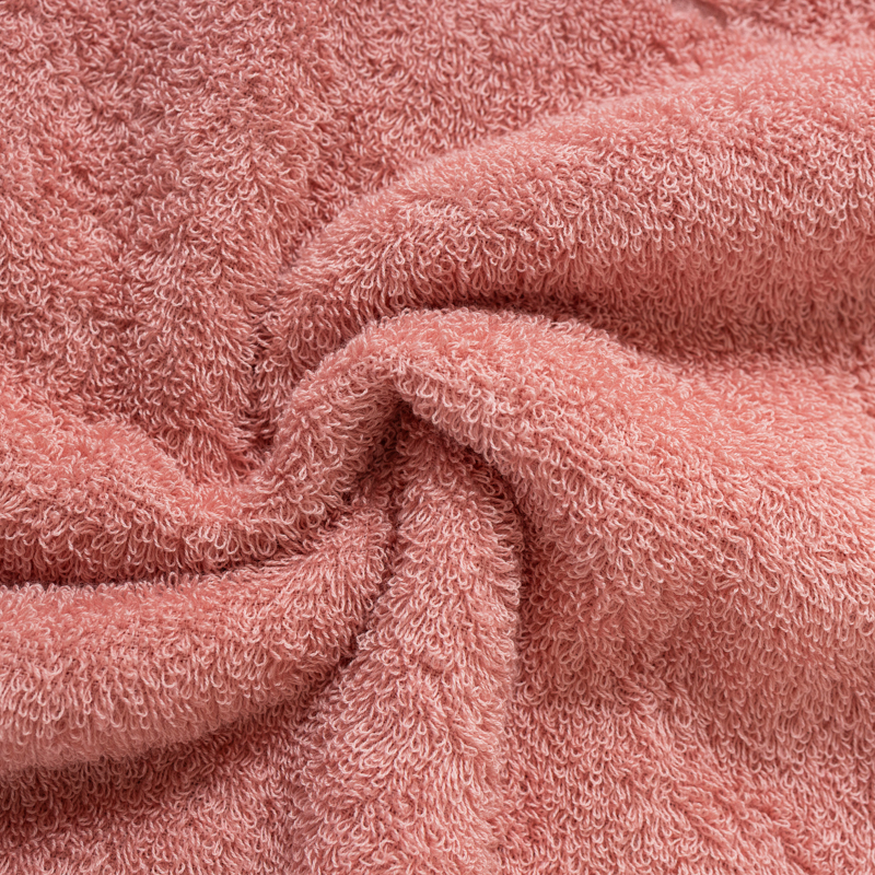 Organic平織毛巾圈小浴巾(蜜桃粉)