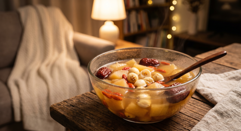 【晚安舒心】蘋果蓮子紅棗湯