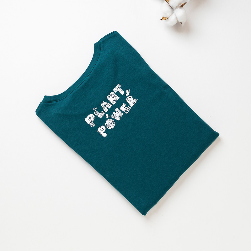 Organic圓短T(Plant Power)(綠色)