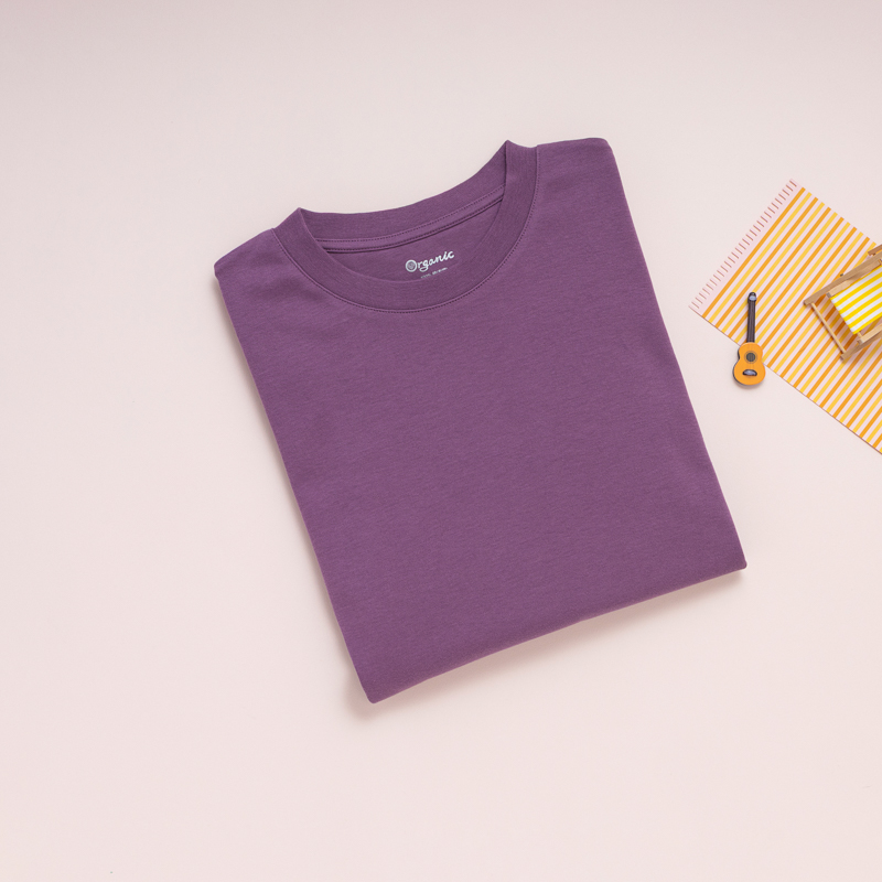 Organic經典圓短T恤(冰芋紫)