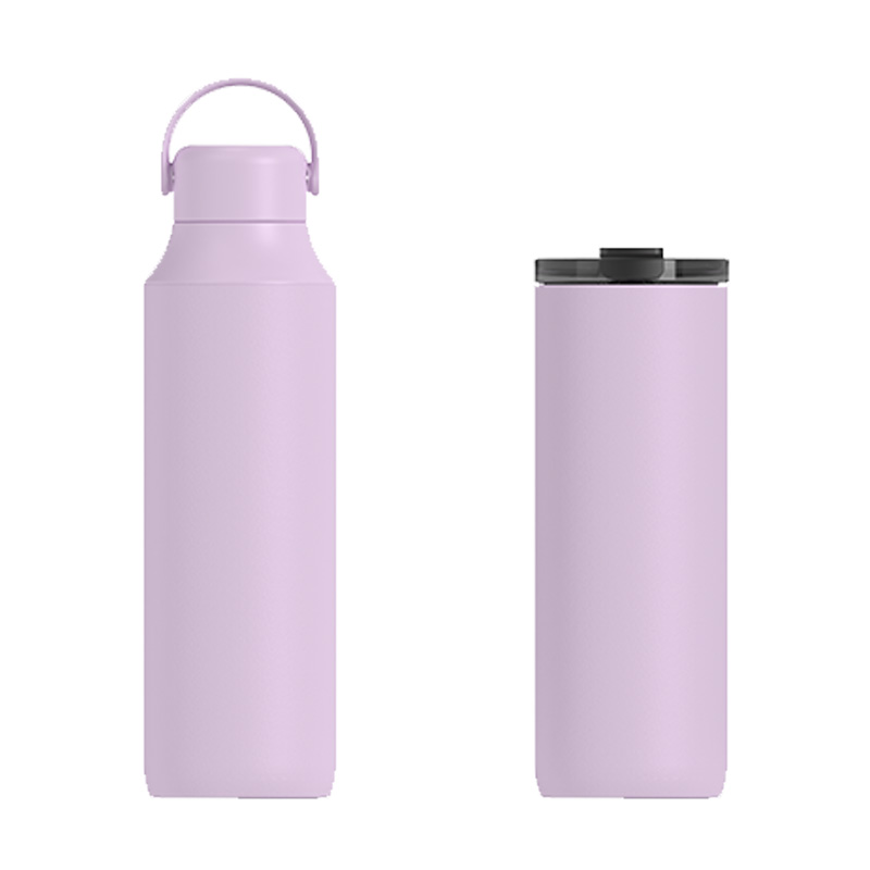 巧禮兩用陶瓷塗層保溫杯-薰衣紫600ml