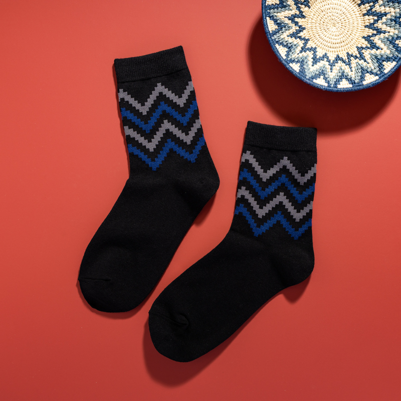 Organic提花短襪(圖騰之舞)(黑色)