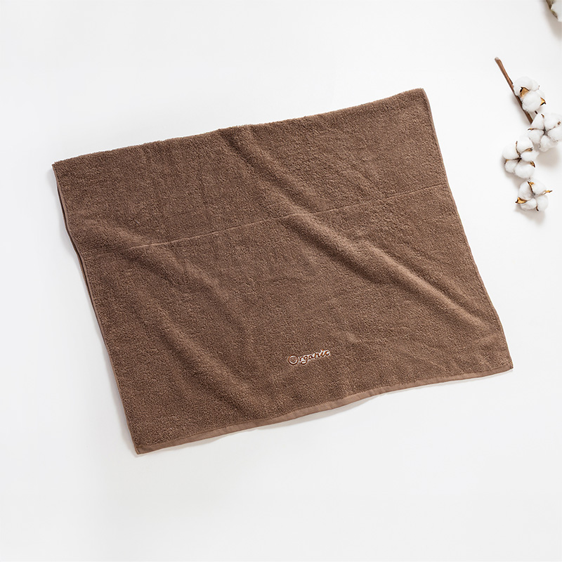 Organic平織毛巾圈小浴巾(可可)