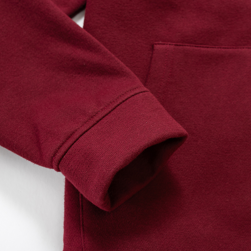 Organic男刷毛連帽外套(落日紅)