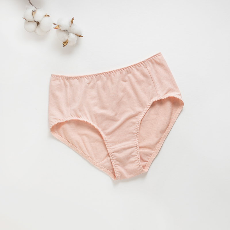 Organic女中腰內褲(涼感環保)(粉桔色)