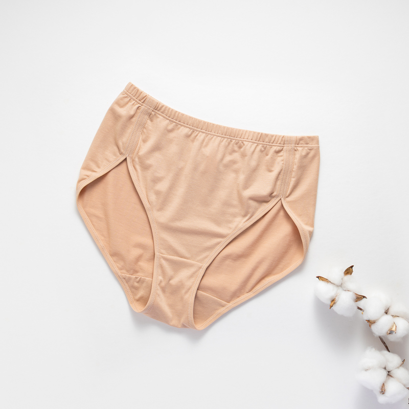 Organic雲柔女中腰內褲(涼感環保)(淡茶色)