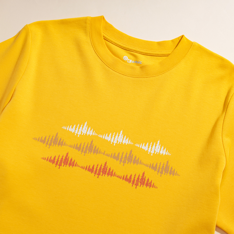 Organic圓短T恤-圖騰之舞(黃色)