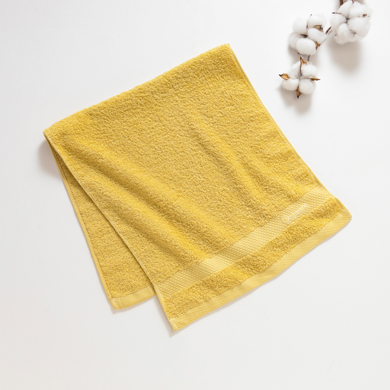 Organic平織毛巾圈洗臉巾(檸檬黃)