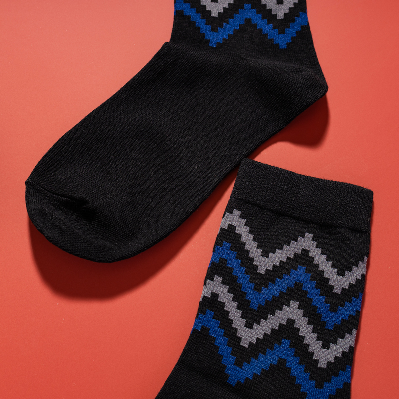 Organic提花短襪(圖騰之舞)(黑色)