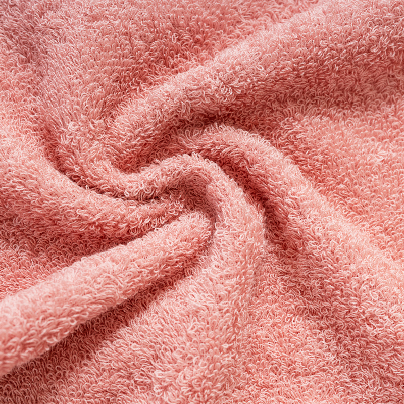 Organic平織毛巾圈小方巾(蜜桃粉)