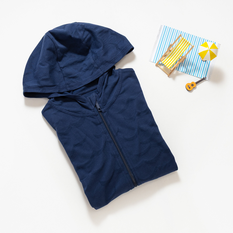 Organic涼感防曬外套(波浪紋)(海岸藍)