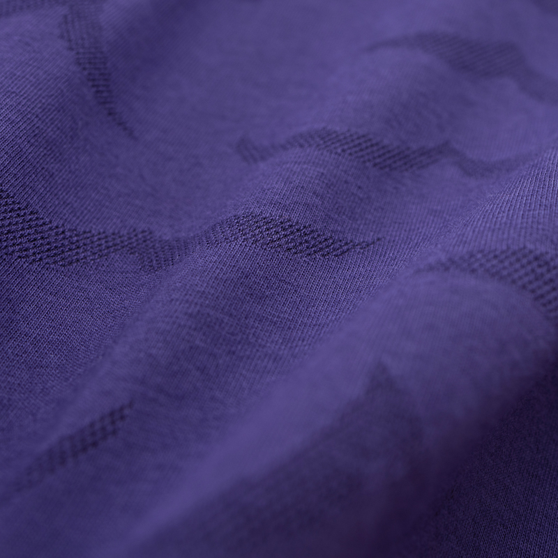 Organic涼感七分袖上衣(波浪紋)(深紫)