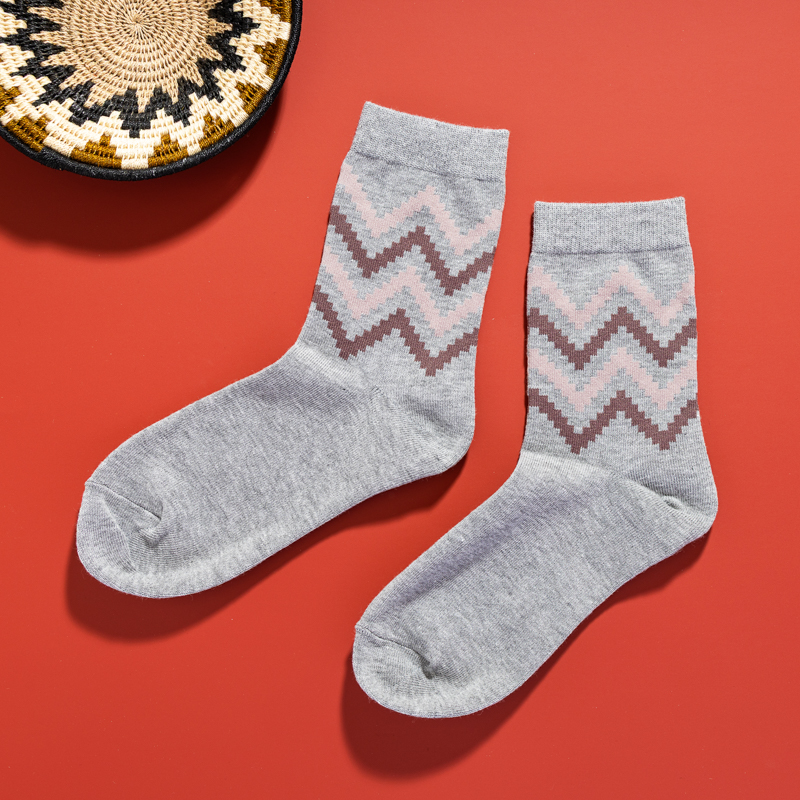 Organic提花短襪(圖騰之舞)(灰色)