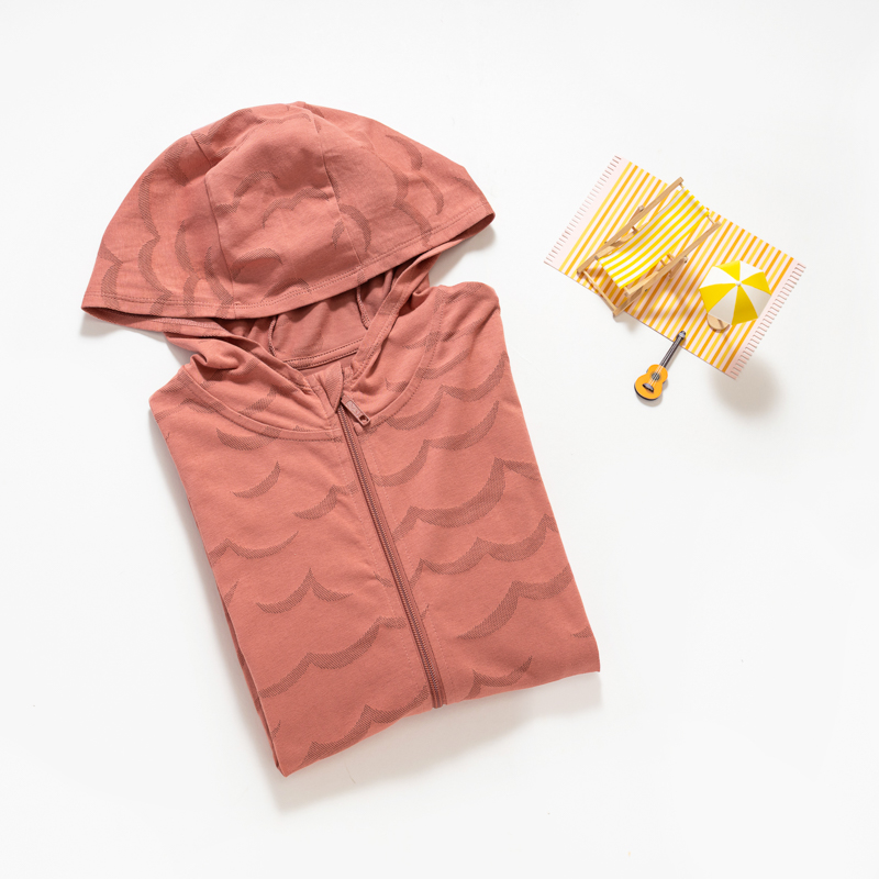 Organic涼感防曬外套(波浪紋)(日落橘)