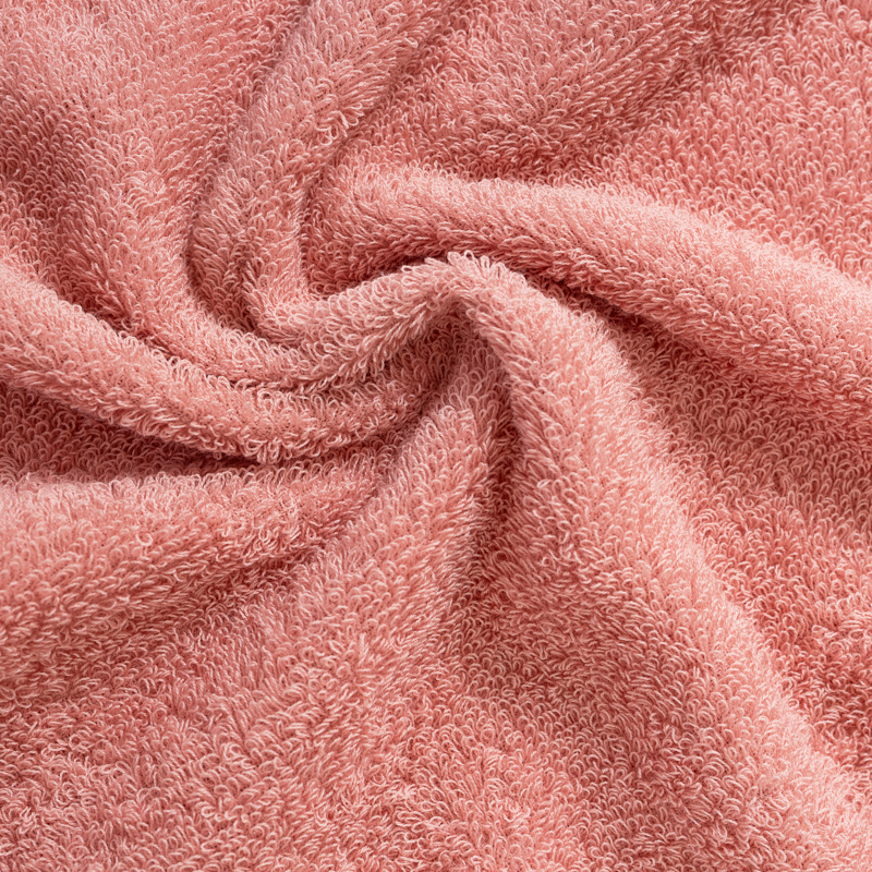 Organic平織毛巾圈洗臉巾(蜜桃粉)