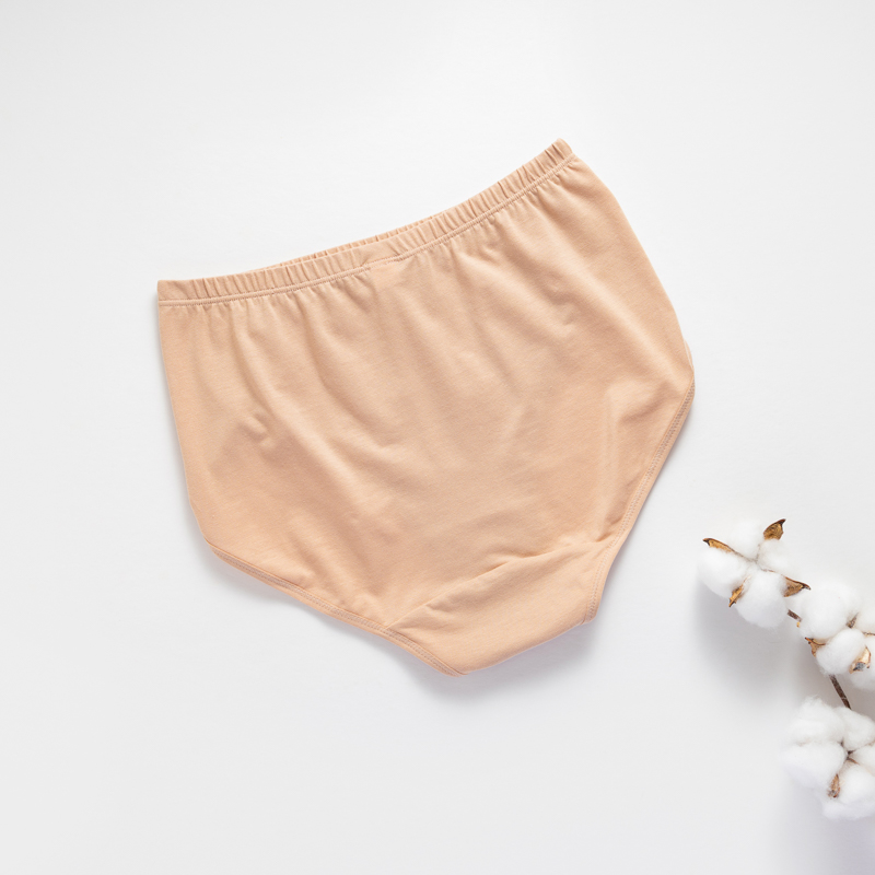 Organic雲柔女中腰內褲(涼感環保)(淡茶色)