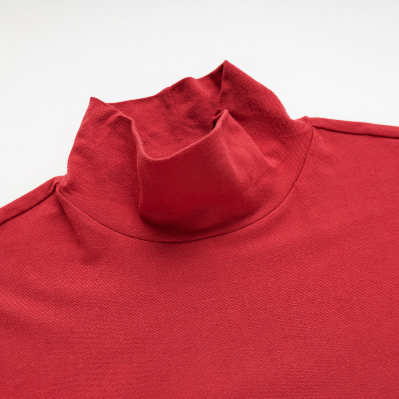 Organic男保暖半高領衫(石榴紅)