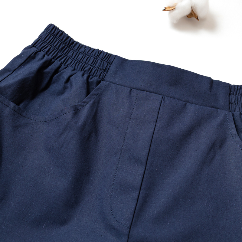 Organic女束口褲-鳳梨涼感紗(深藍)