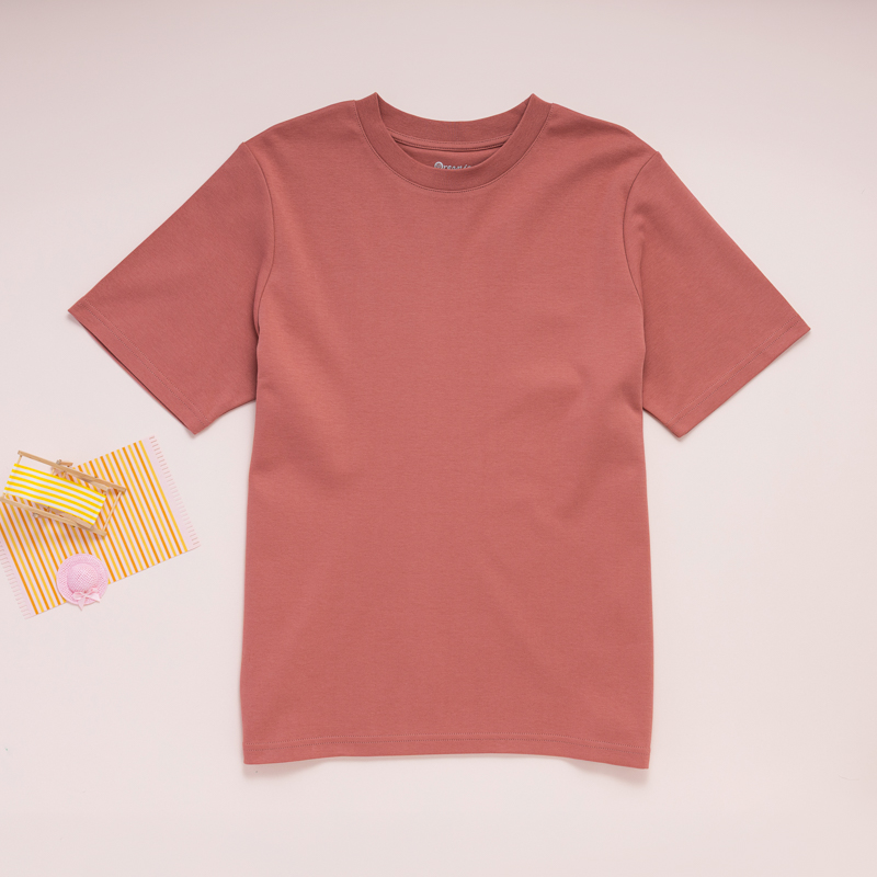 Organic經典圓短T恤(洛神粉)