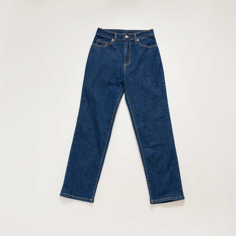 Organic女丹寧彈性牛仔褲(深藍)