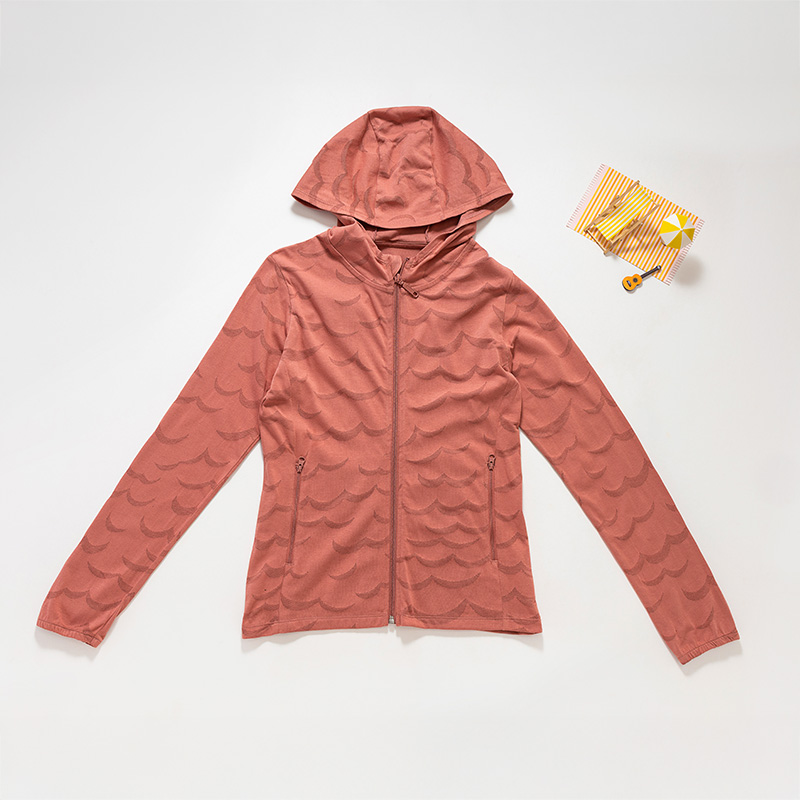 Organic涼感防曬外套(波浪紋)(日落橘)