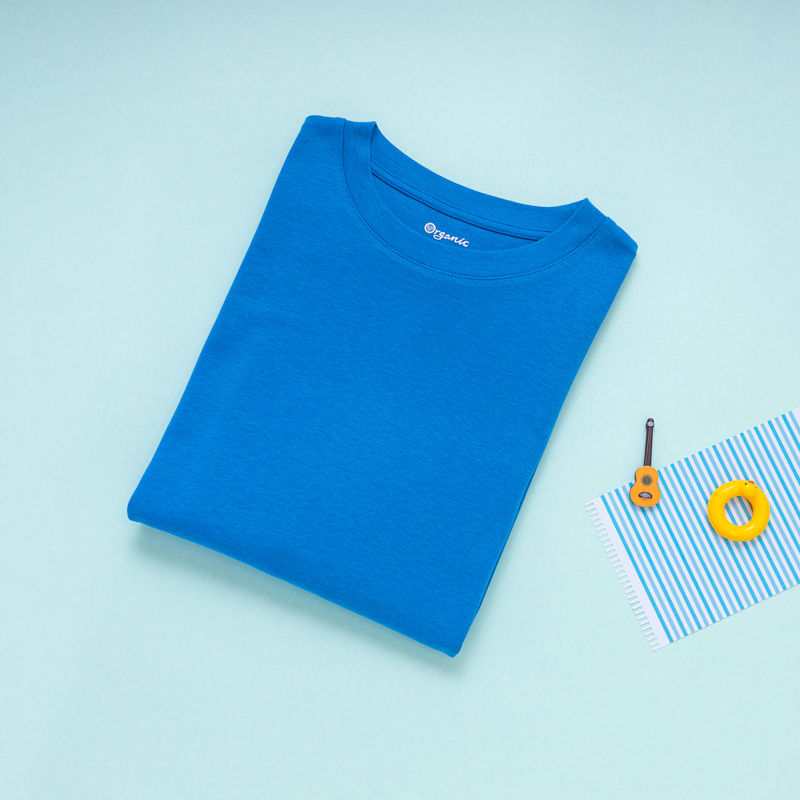 Organic經典圓短T恤(蘇打藍)