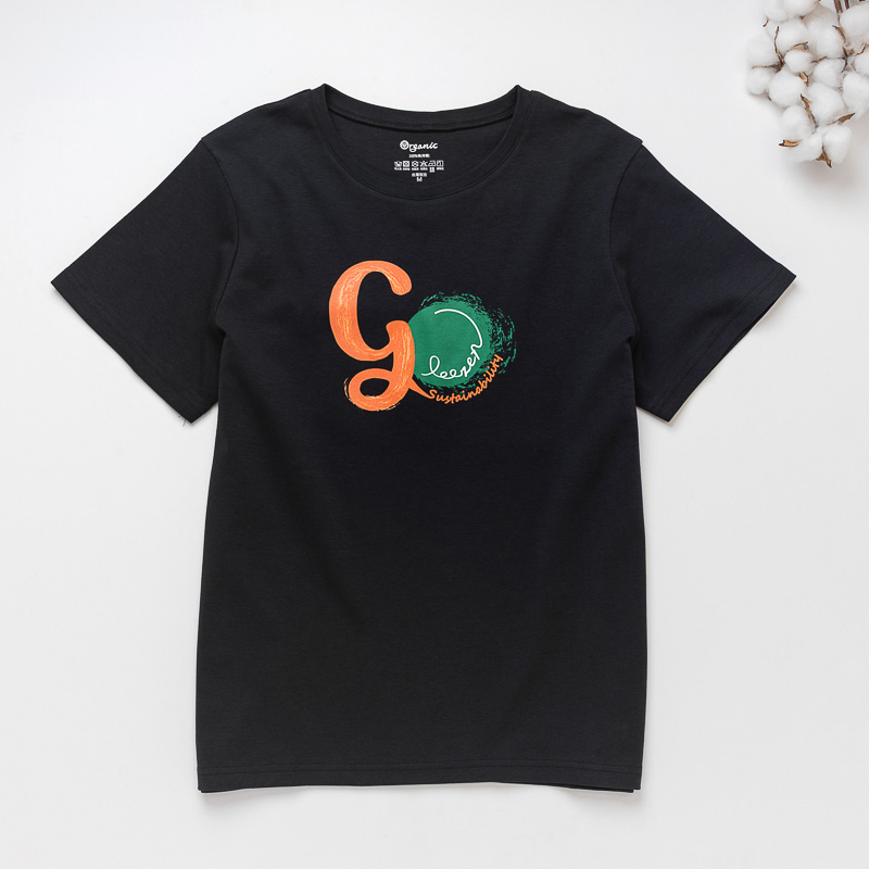 Organic圓短T(GO 永續)(黑色)